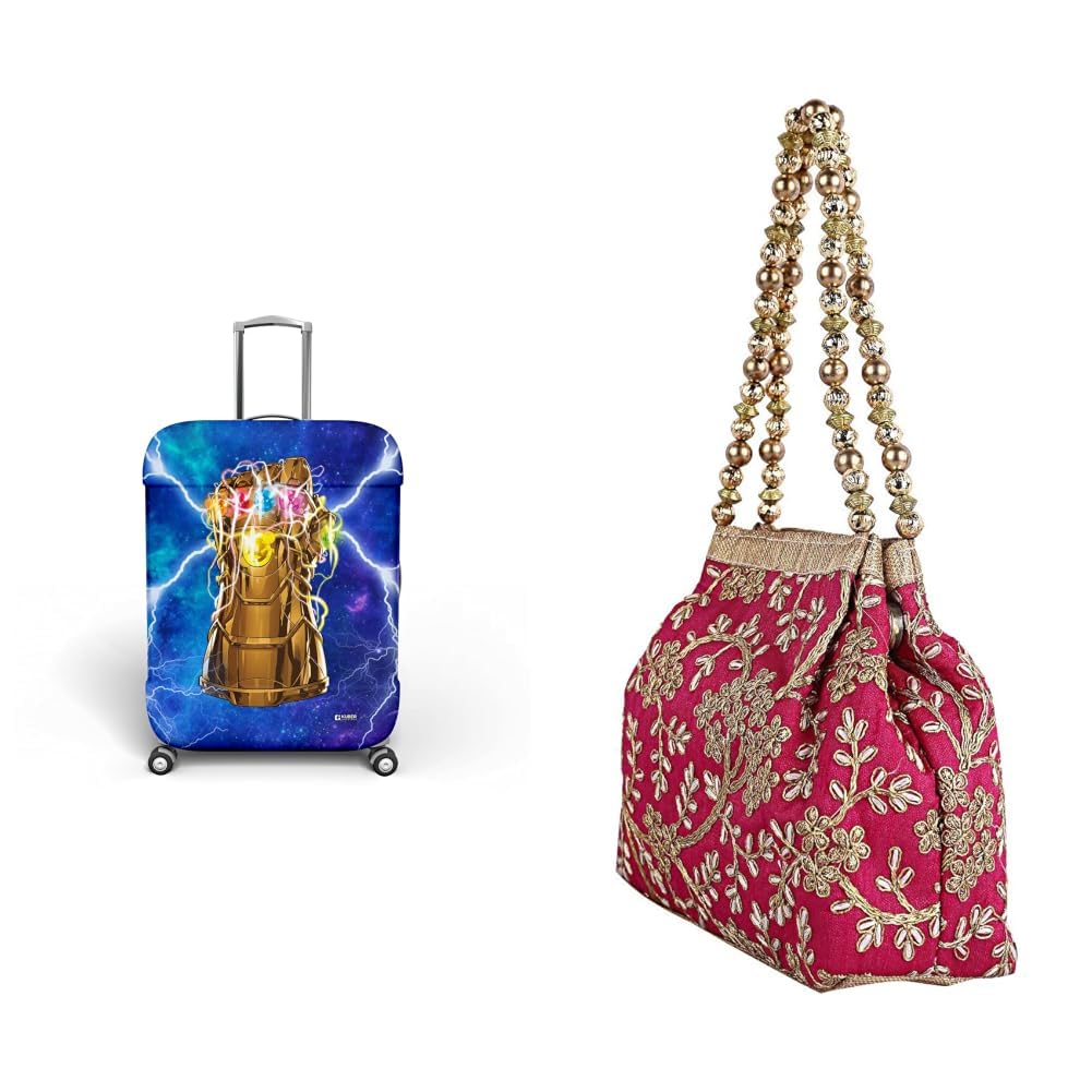 12Pendantsof the World's Great Housesケース Kuber Industries Marvel The Infinity Gauntlet Luggage Cover